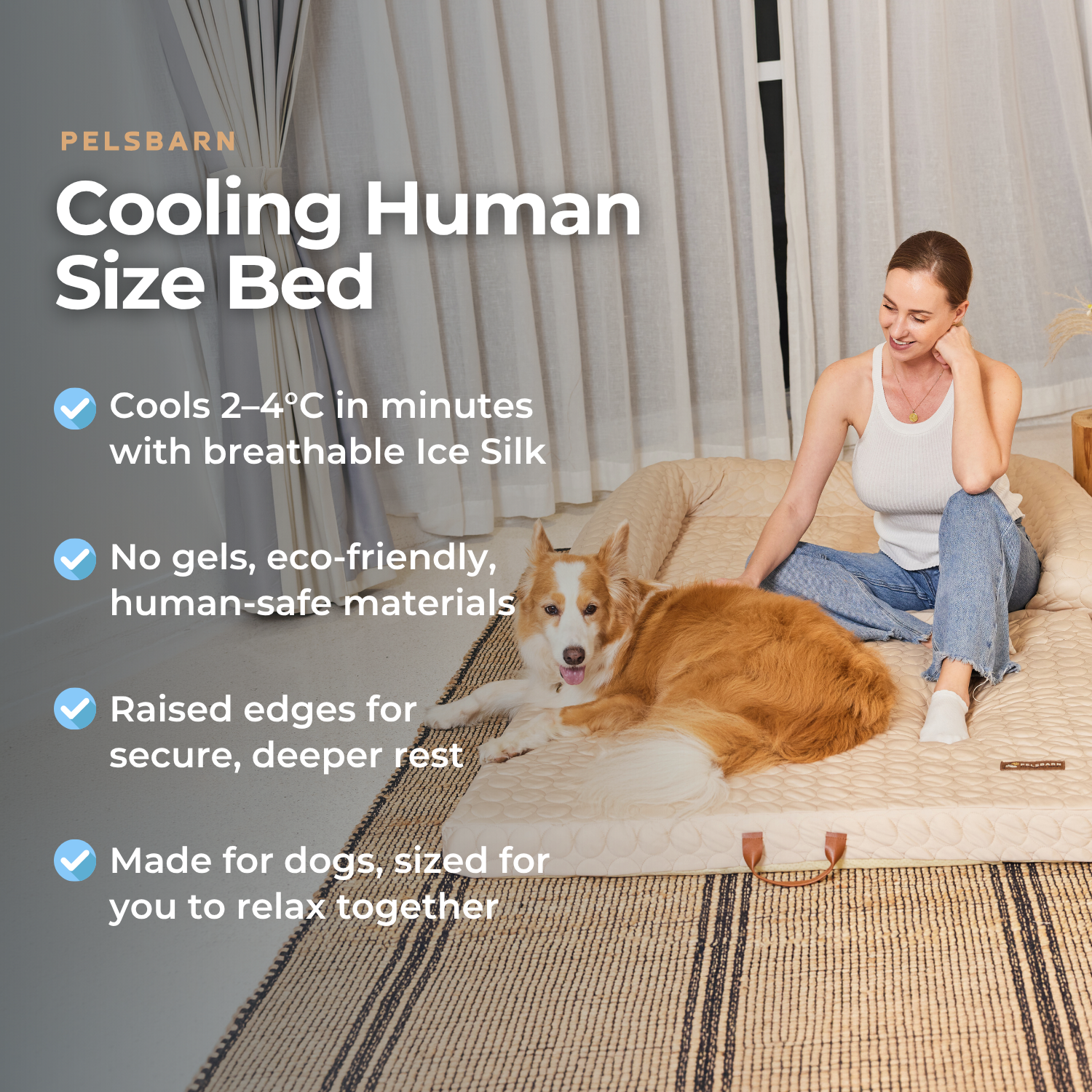 Human Size Cooling Dog Bed