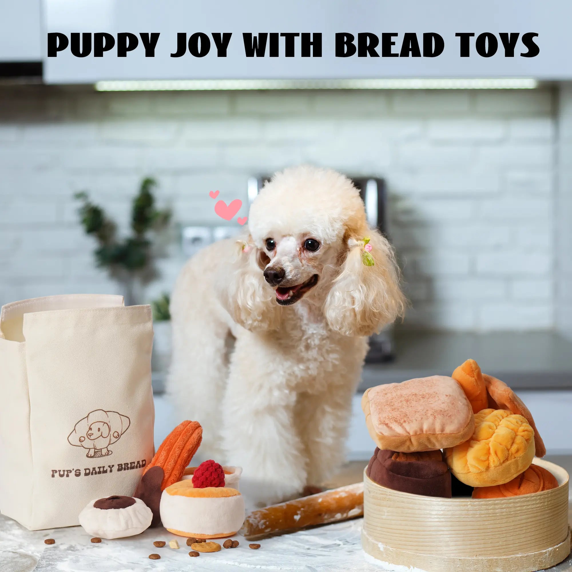 10PCS Bread Hide & Seek Dog Toy Set