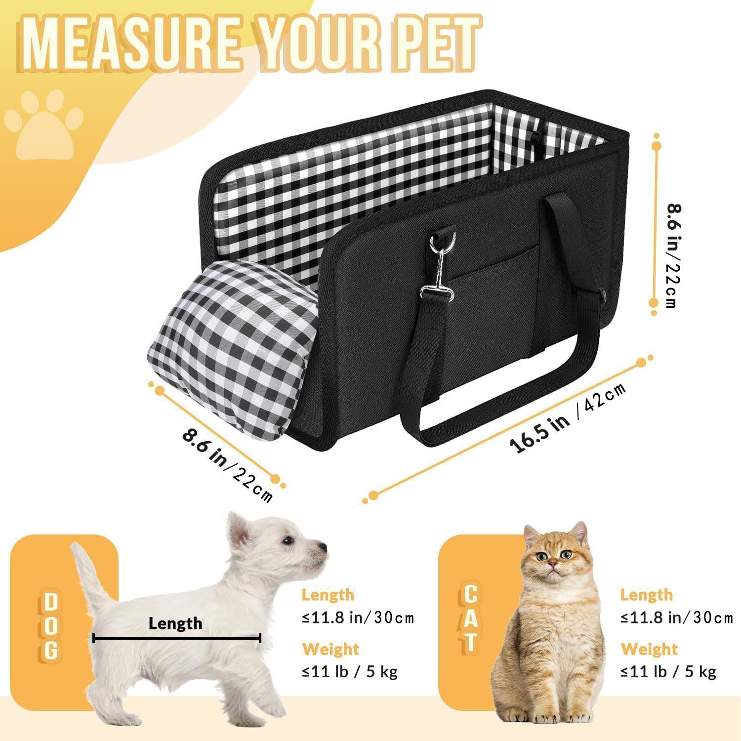 Portable Dog Car Booster Seat with Cushion
