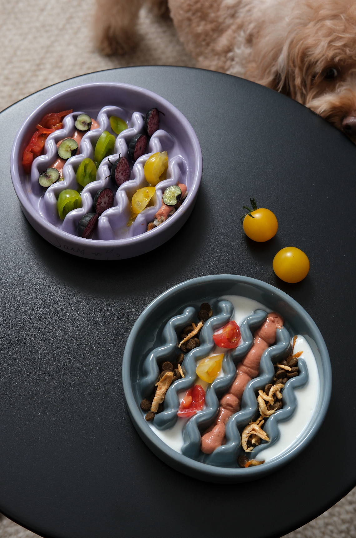 Macaroni Pattern Slow Feeder Bowl