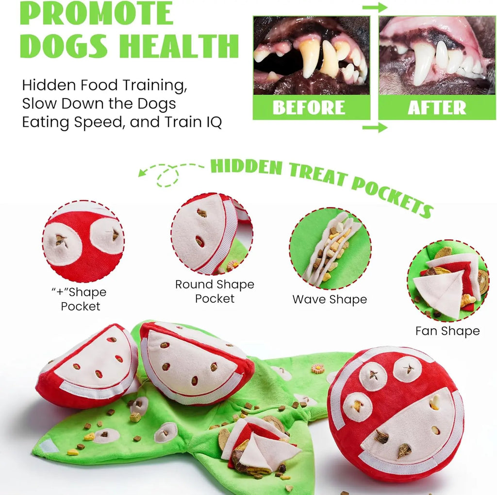 4-in-1 Watermelon Enrichment Dog Toy