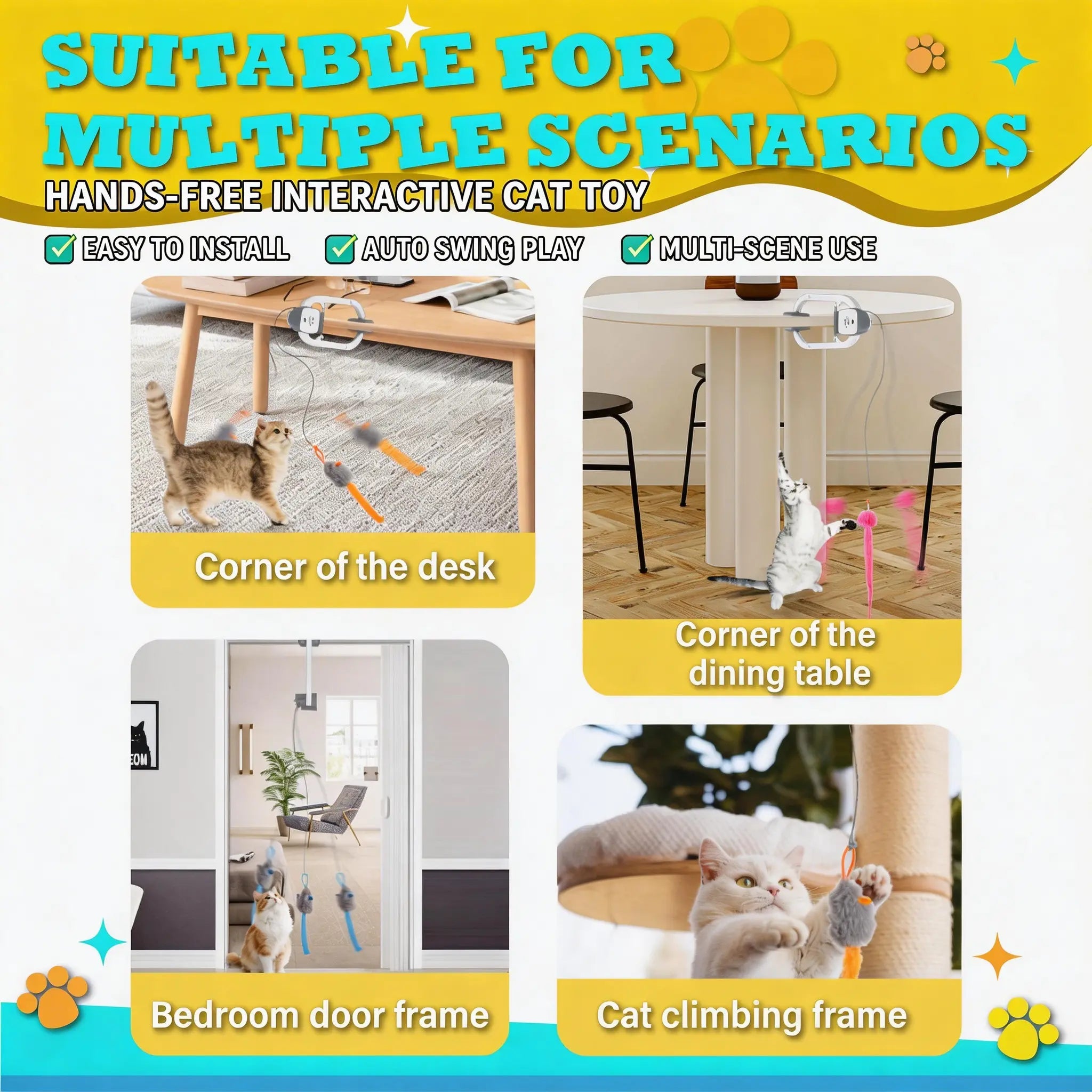 HAPPYCODE Electric Cat Teaser Toy – Rechargeable Interactive Cat Toy