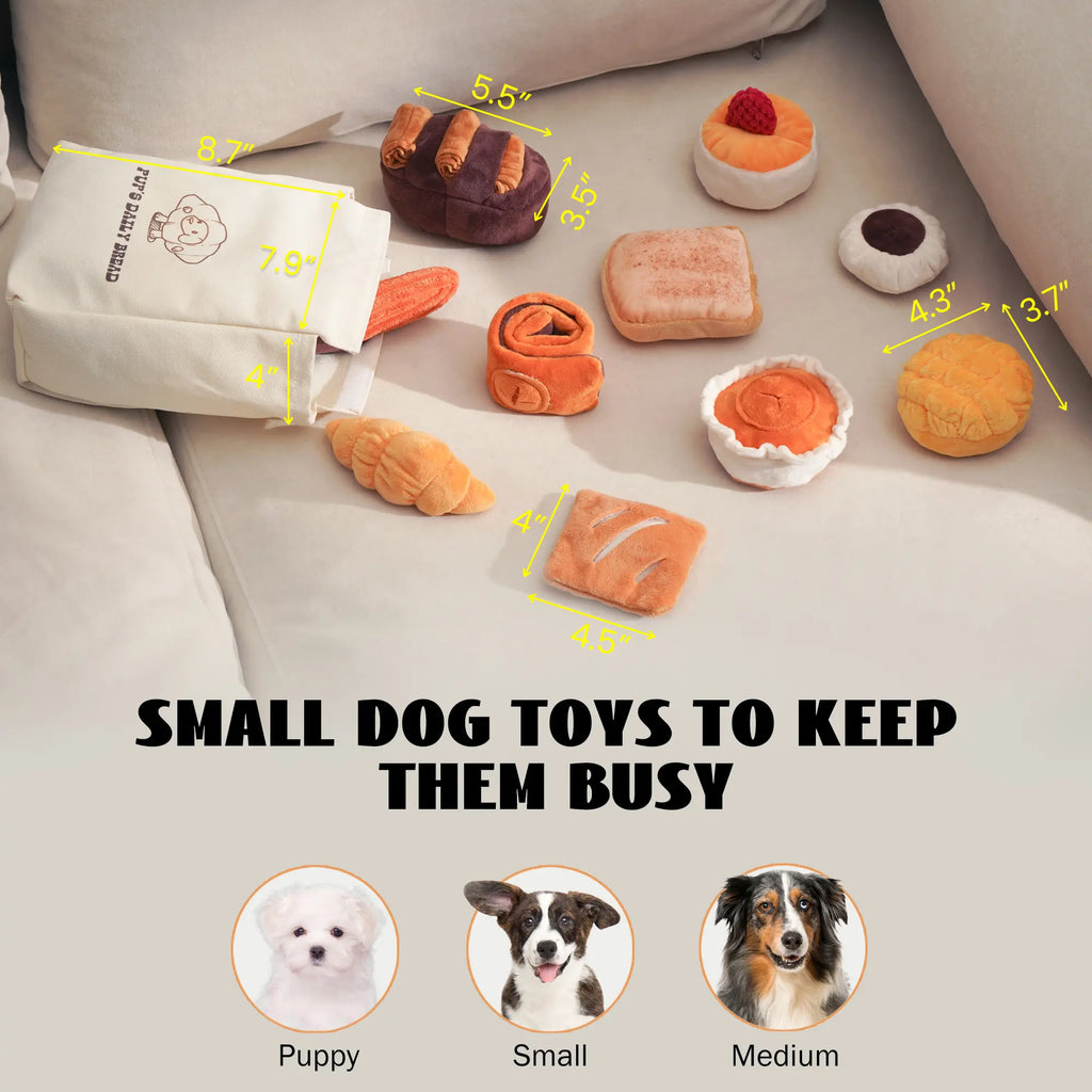 10PCS Bread Hide & Seek Dog Toy Set